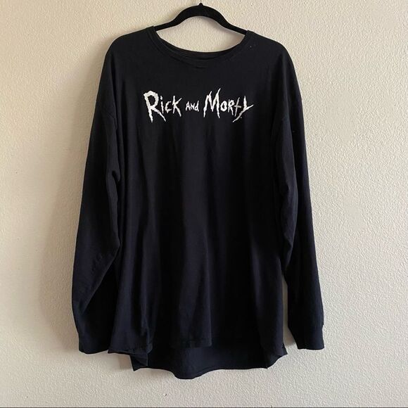 Rick and Morty Oversized Black Long Sleeve - Picture 2 of 6